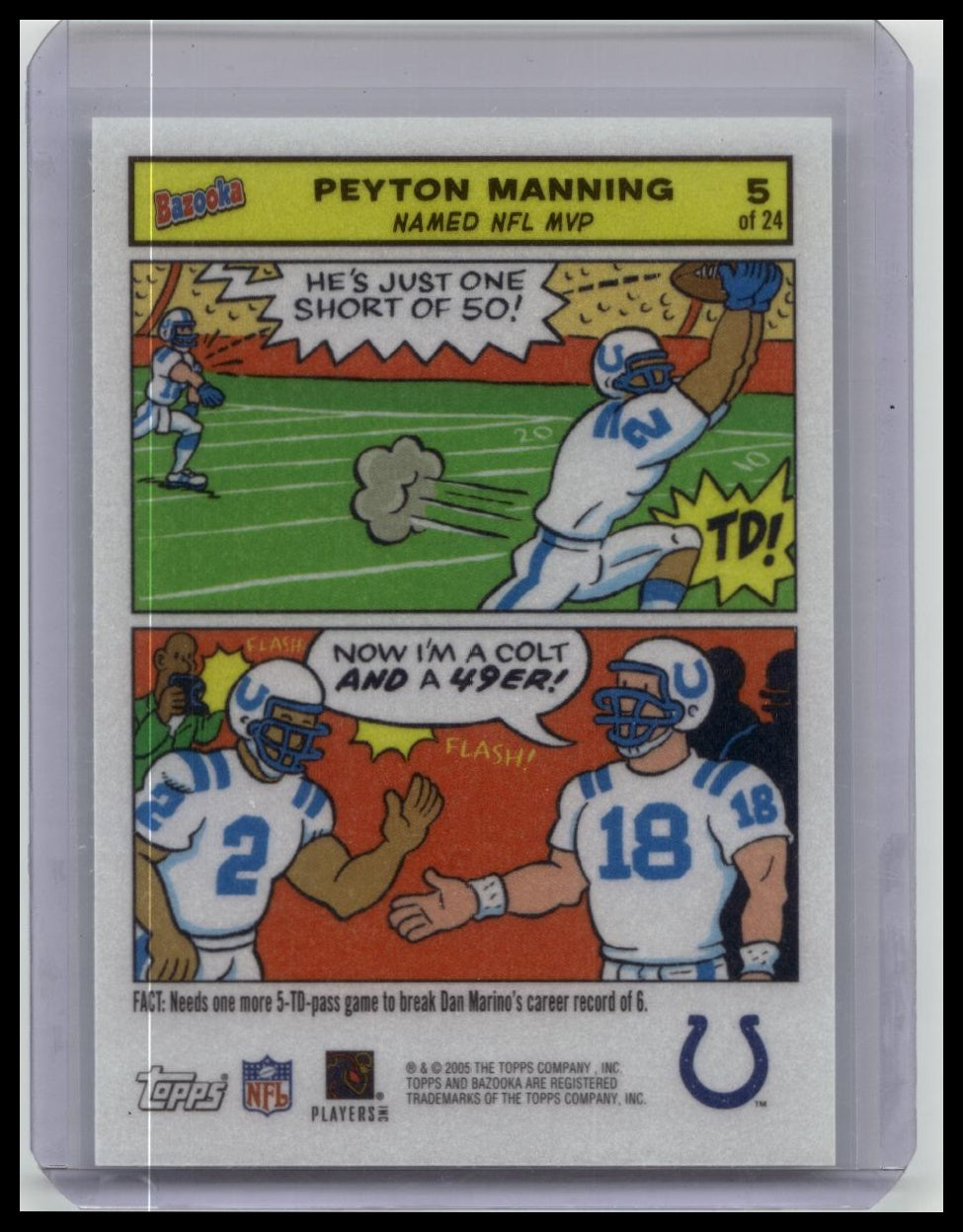2005 Bazooka Comics Peyton Manning #5