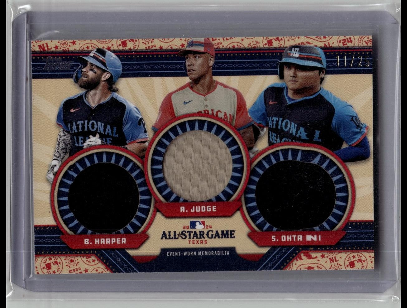 2024 Topps Update All-Star Triple Stitch Jersey Relic Harper, Judge, Ohtani /25