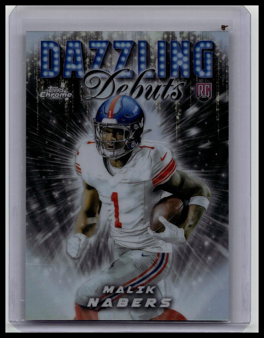 Malik Nabers 2024 Topps Chrome Dazzling Debuts Rookie RC Giants Case Hit DD-5