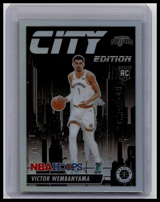 VICTOR WEMBANYAMA 2023-24 HOOPS PREMIUM SILVER CITY EDITION ROOKIE RC