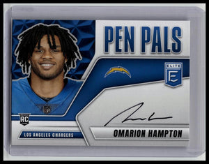 2025 Donruss Elite Omarion Hampton RC Pen Pals On Card Auto PP-OHA Rookie