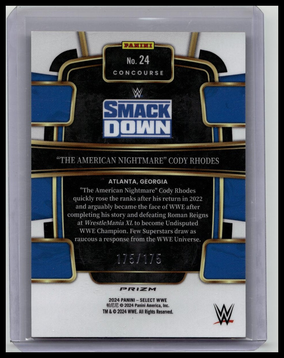 2024 Select WWE Cody Rhodes #24 Red Prizm /175 – Great American Sports ...