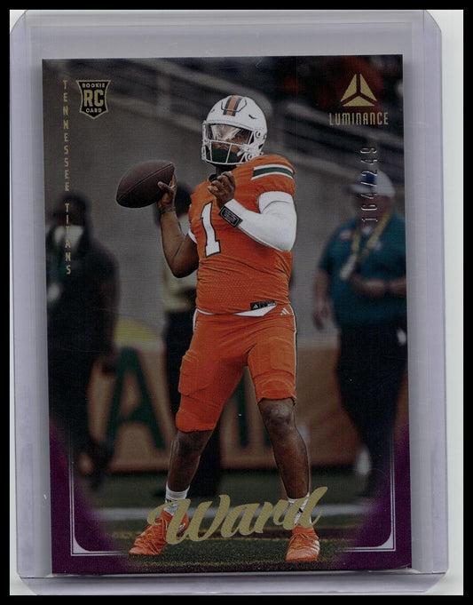 2025 Panini Luminance Cam Ward #101 Purple /249 Tennessee Titans RC