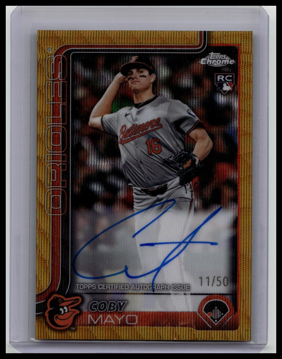 2025 Topps Chrome Coby Mayo Gold Wave /50 On Card Auto Rookie Card RC ...