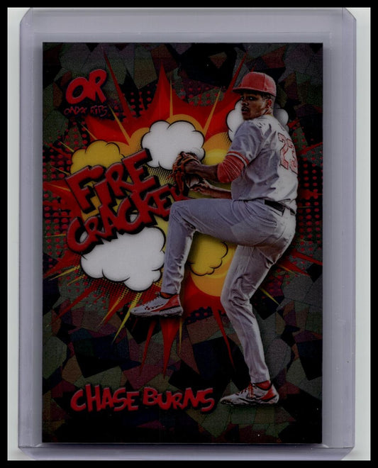 2025 Onyx Rips #/50 Black Crystal Chase Burns "Fire Cracker" Nickname SSP