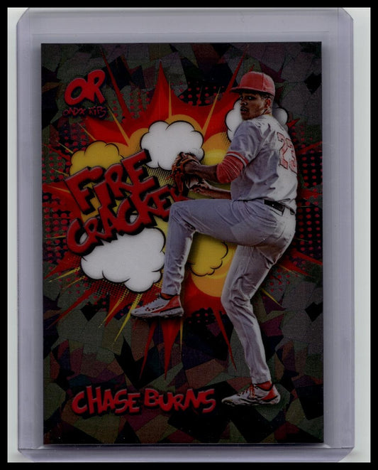 2025 Onyx Rips #/50 Black Crystal Chase Burns "Fire Cracker" Nickname SSP