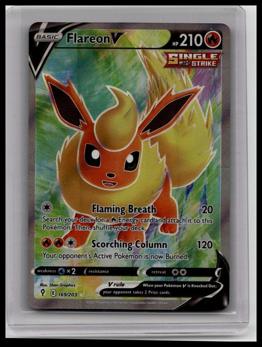 Flareon V Full Art 169/203 Evolving Skies - Holo Ultra Rare - Pokemon TCG