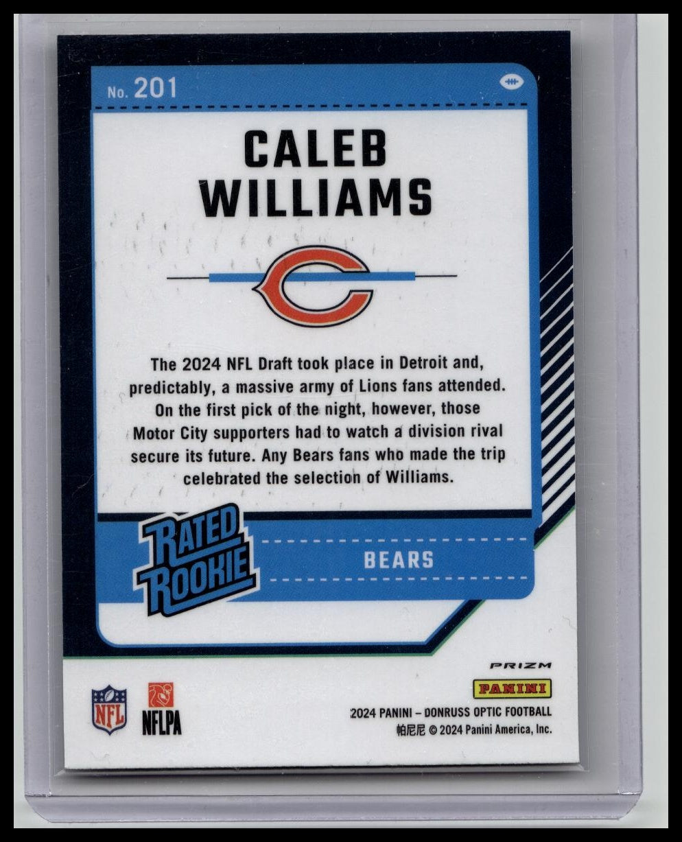 2024 Donruss Optic Caleb Williams Green Hyper Rated Rookie #201 Bears