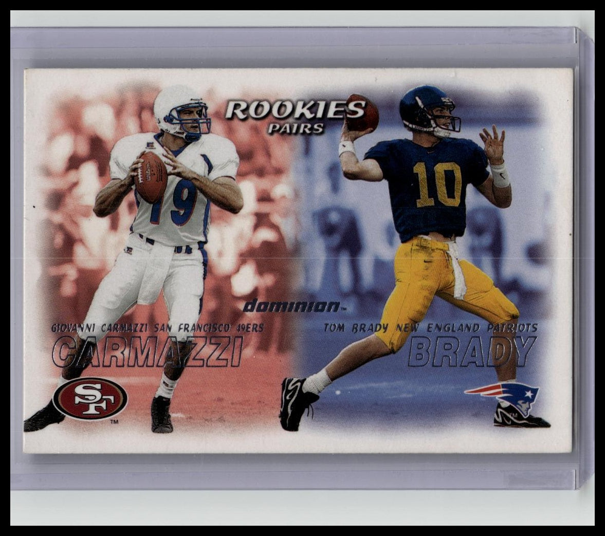 2000 Skybox Dominion Rookie Pairs Giovanni Carmazzi Tom Brady #234 Rookie RC
