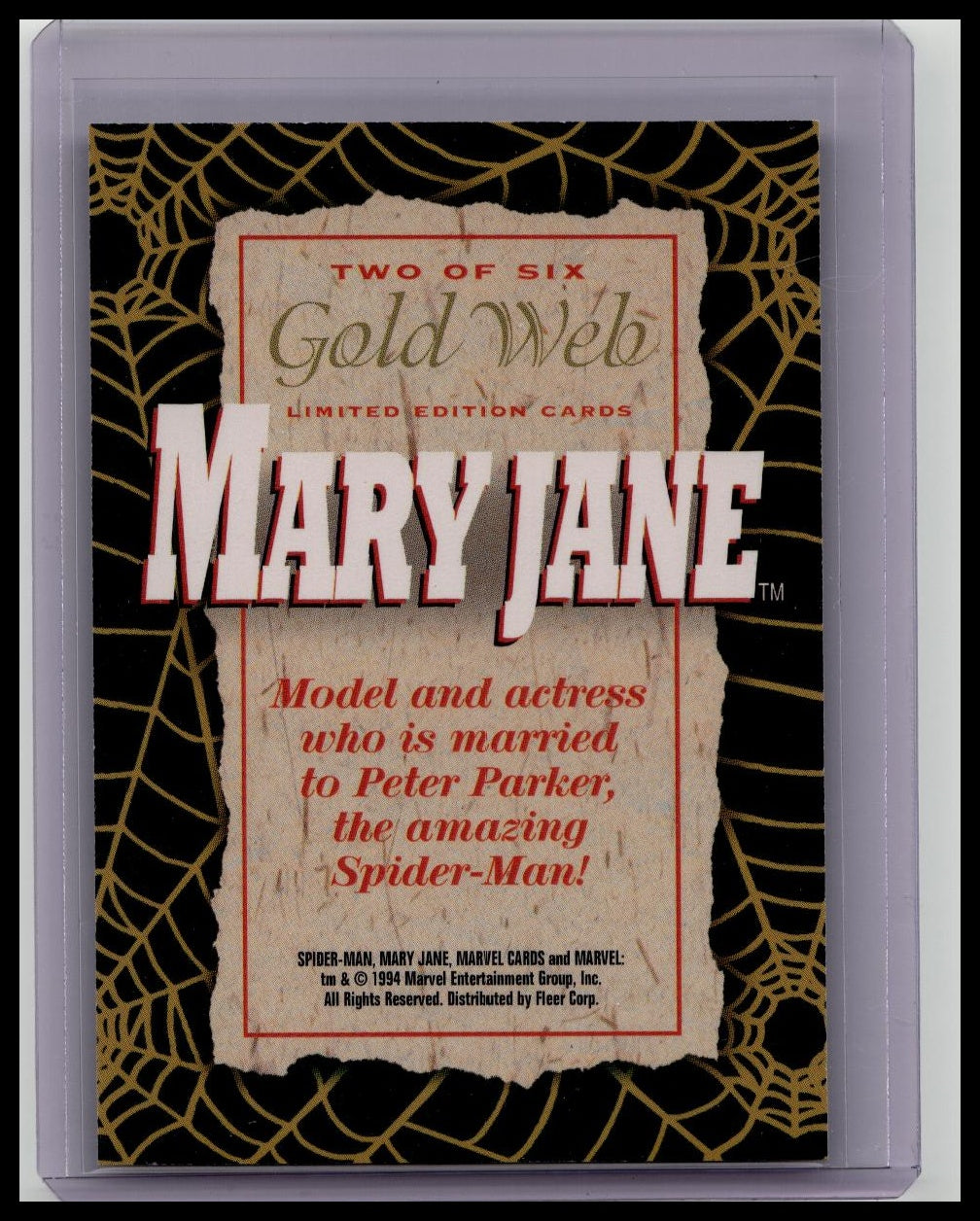 1994 Fleer Ultra Spider-Man 1st Edition Gold Web