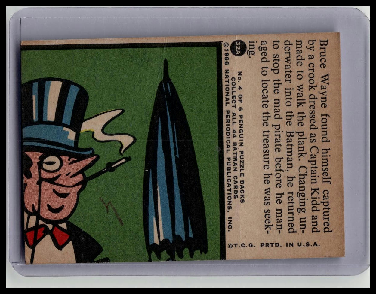 1966 Topps Batman – Captain Kidd’s Caper #32A (Penguin puzzle back)