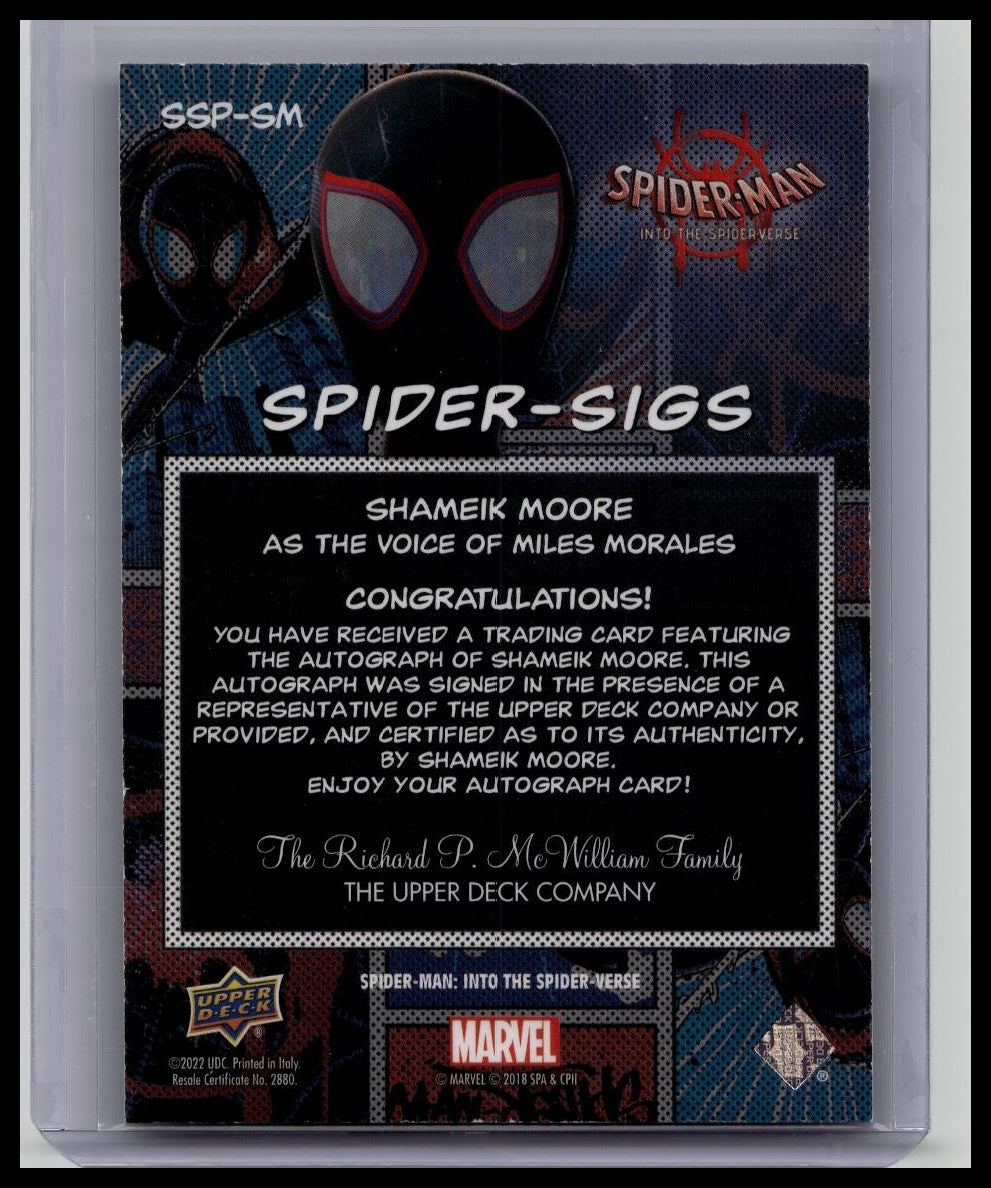 2022 Marvel Spider-Man: Into the Spider-Verse Shameik Moore Auto