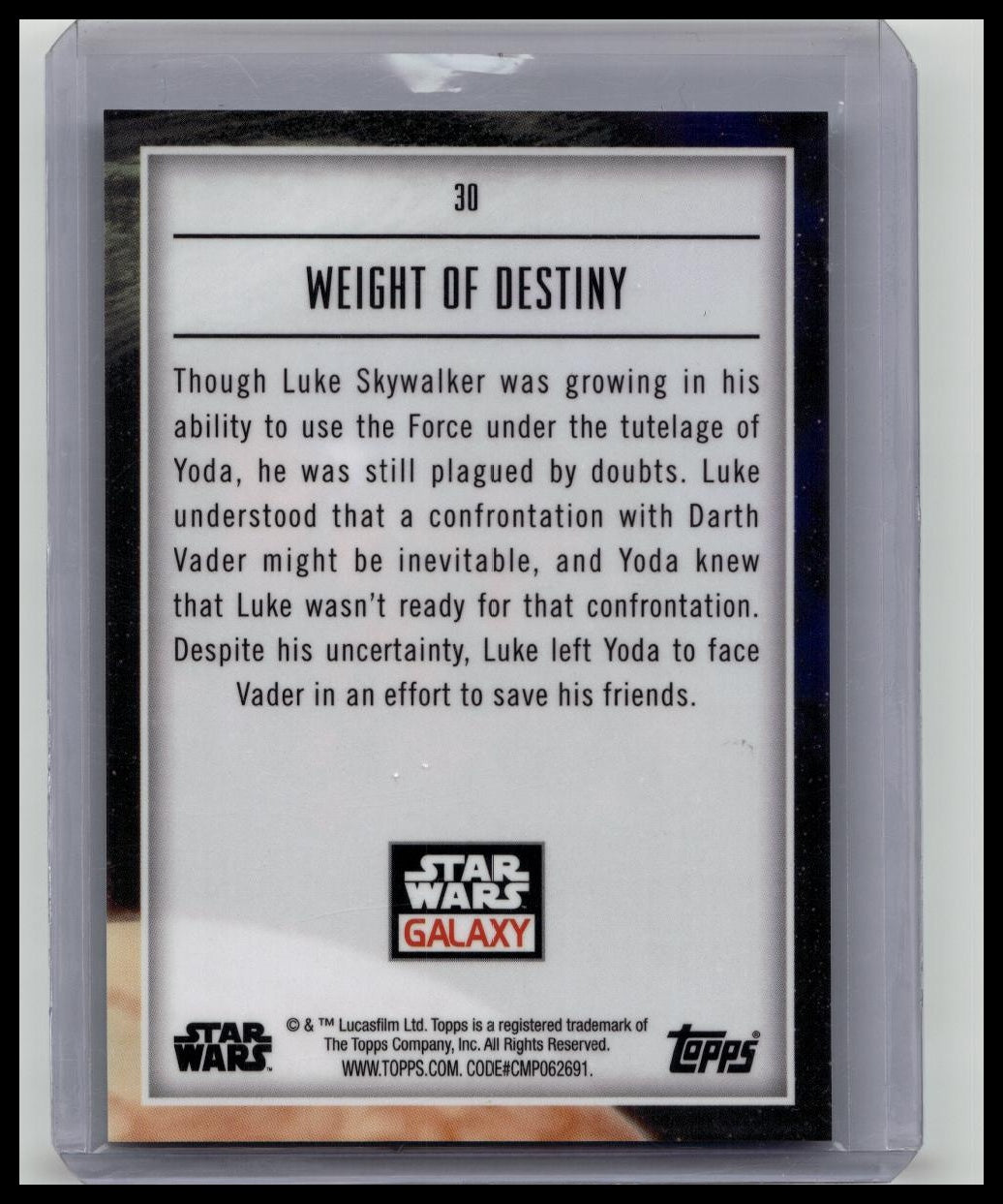 2023 Topps Star Wars Galaxy – “Weight of Destiny” #30 (/199)