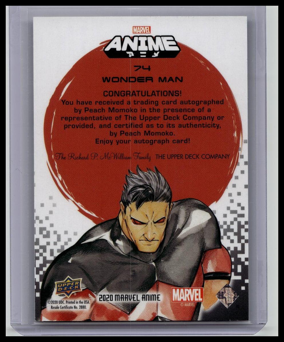 2020 Marvel Anime Red Foil Peach Momoko Artist Auto 82/120 Wonder Man #74