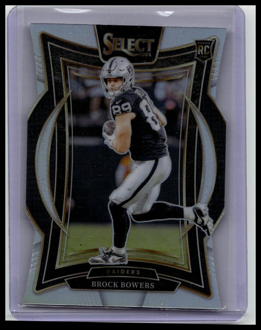 2024 Panini Select Brock Bowers RC Concourse Silver Die Cut Prizm #31 Raiders