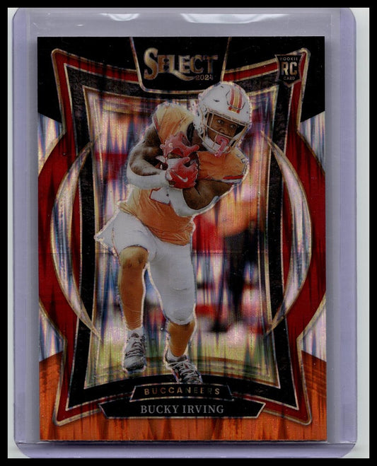 2024 Panini Select Bucky Irving RC Orange Black Shock Prizm Concourse #4 Buccaneers