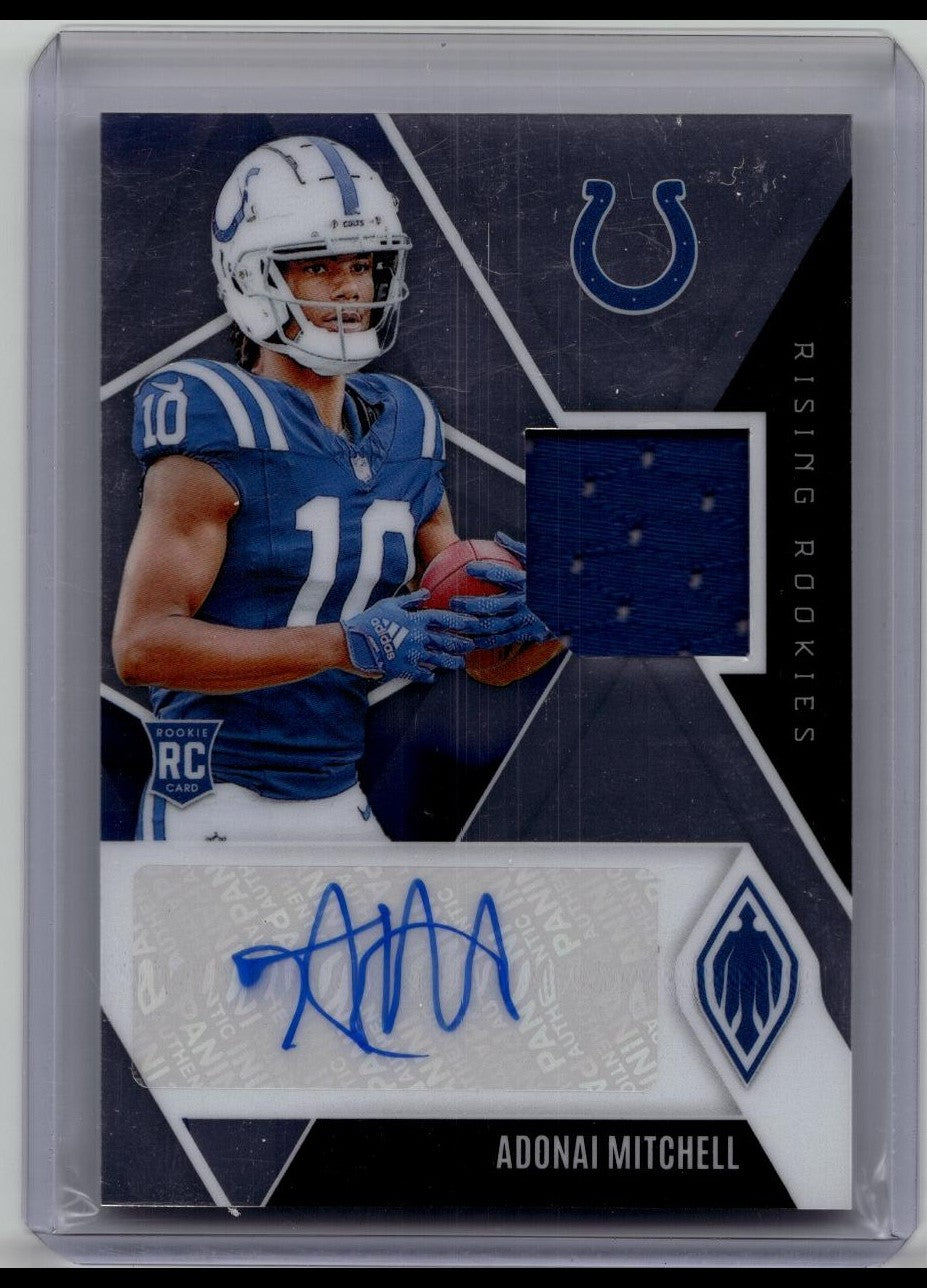 Adonai Mitchell 2024 Panini Phoenix Rising Rookies Jersey Patch Auto RPA /99 RC
