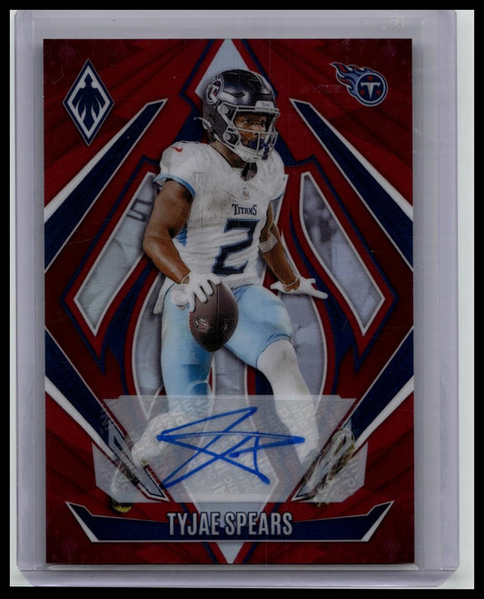 2024 Panini Phoenix Red/99 Auto Tyjae Spears #141 Tennessee Titans