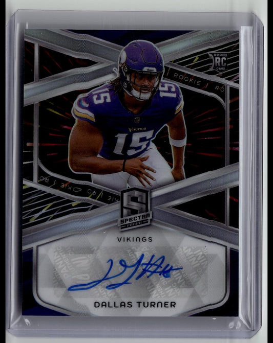 2024 Panini Spectra Football Dallas Turner Rookie Auto Hyper Prizm /60