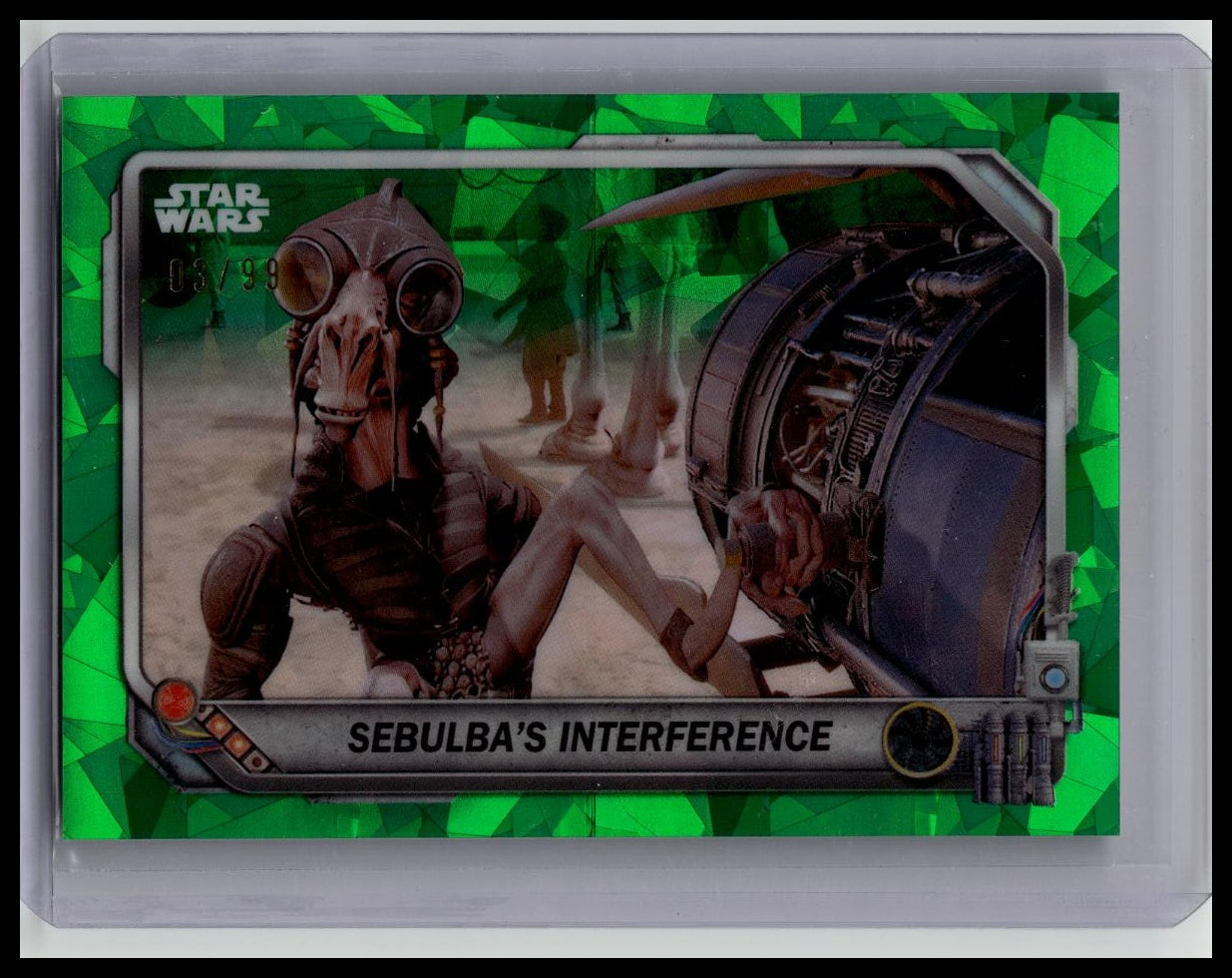 2024 Topps Chrome Sapphire Star Wars: Sebulbas Interference Podracing Green #/99