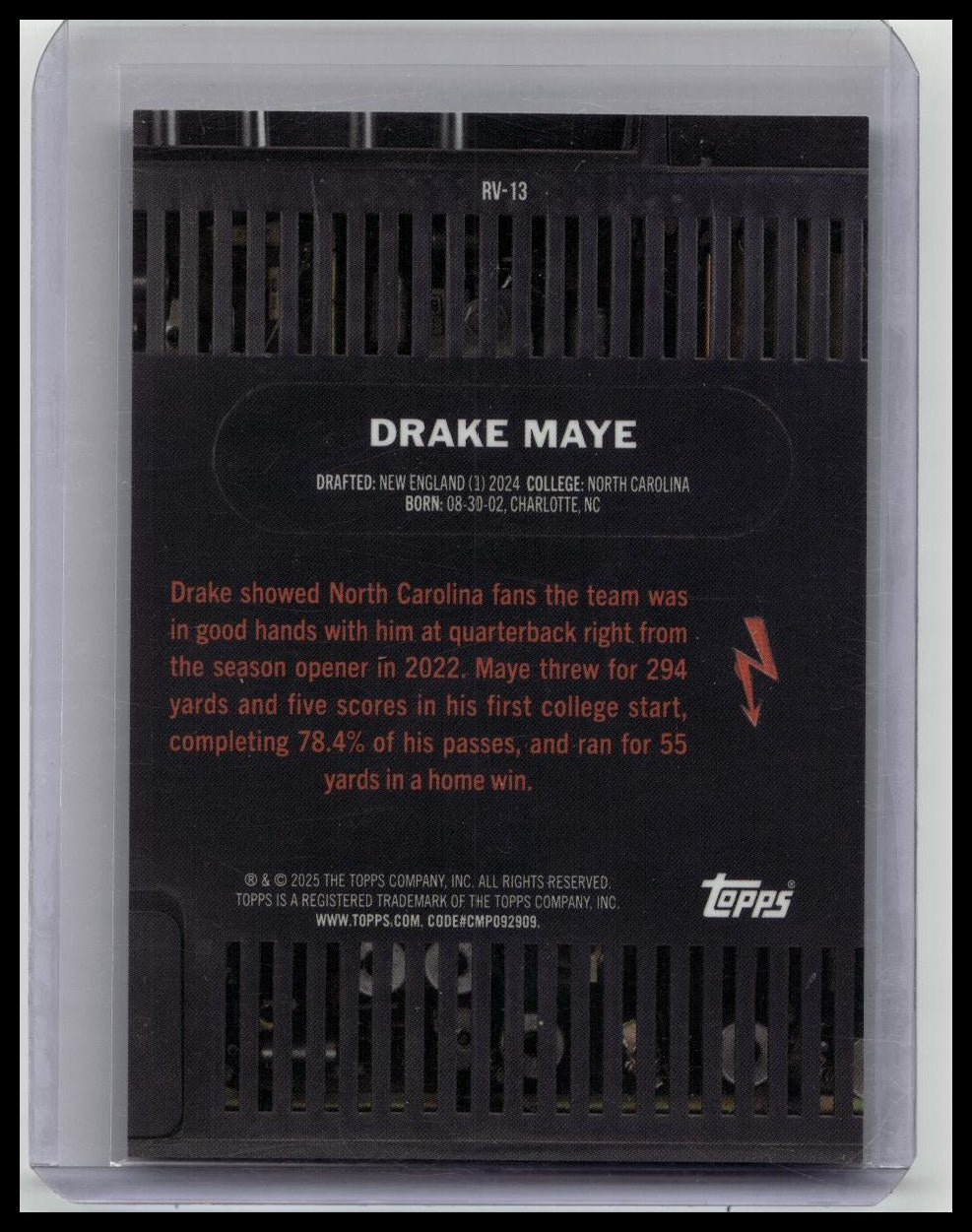 2024 Topps Resurgence Drake Maye Rookie Retro Vision Case Hit SSP