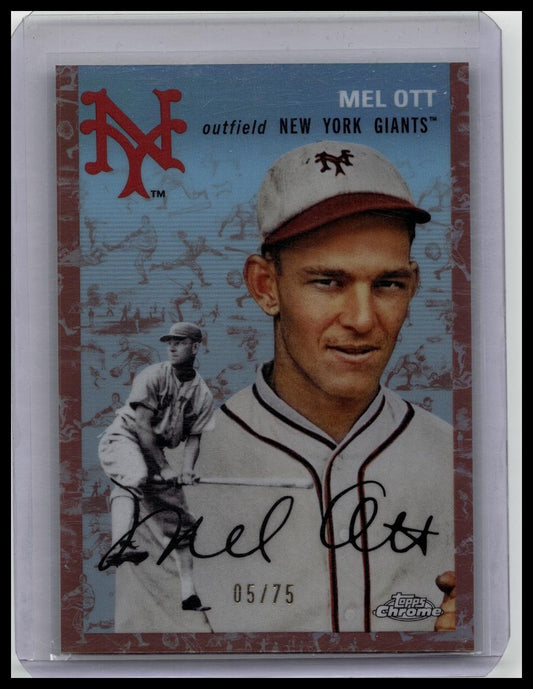 2023 Topps Chrome Platinum Mel Ott Rose Gold Refractor #05/75 HOF 500HR Club