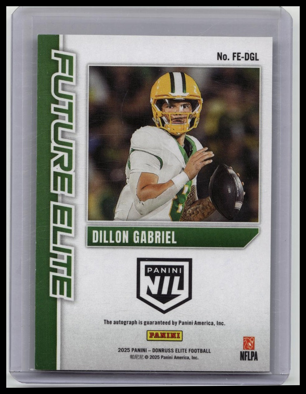 2025 Donruss Elite Football Dillon Gabriel RC Future Elite Holo NIL AUTO # /149