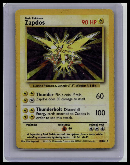 Pokemon TCG Zapdos Holo Rare 16/102