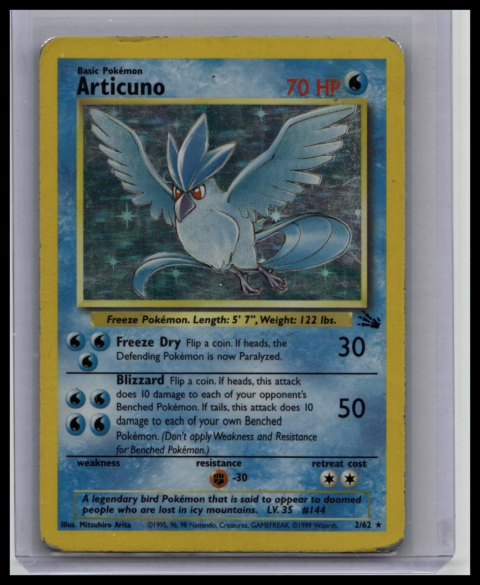 1999 Pokemon Fossil #2/62 Articuno Holo