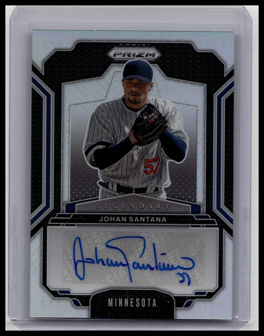 JOHAN SANTANA 2025 PANINI PRIZM LEGENDARY AUTOGRAPH SILVER AUTO