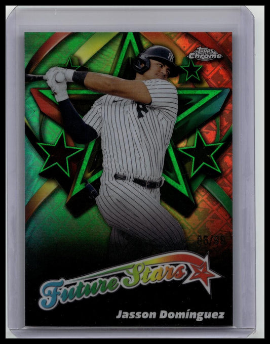 JASSON DOMINGUEZ 2025 TOPPS CHROME LOGOFRACTOR FUTURE STARS GREEN /99