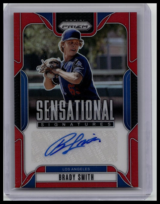 2025 Panini Prizm Brady Smith Sensational Signatures Red Prizm Auto /99