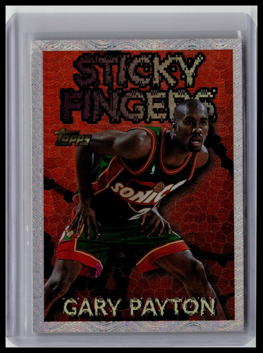 Gary Payton 1996-97 Topps SEASON'S BEST #16 Basketball NBA Card Sticky Fingers