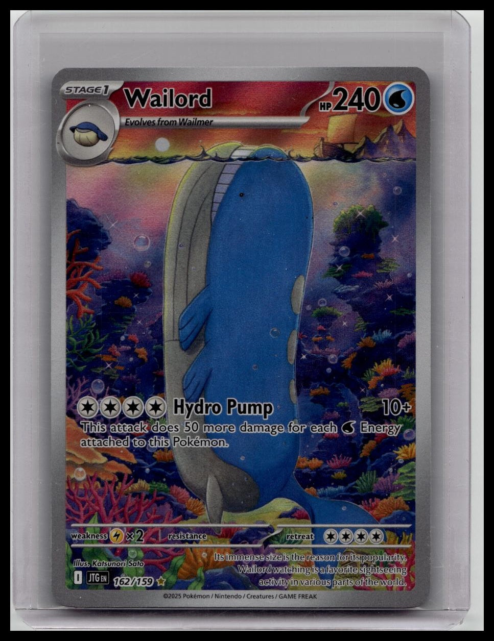 Pokemon JTG English 2025 Wailord 162/159 Sv09: Journey Together Holo