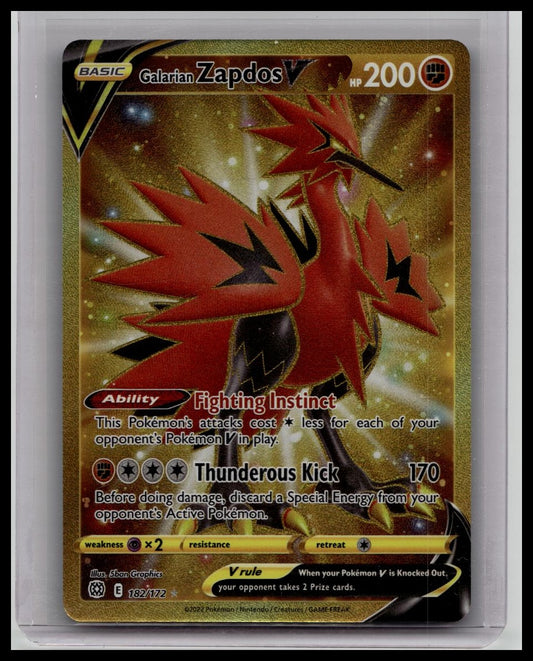 Pokemon - Galarian Zapdos V (Secret) - 182/172 - SWSH09: Brilliant Stars