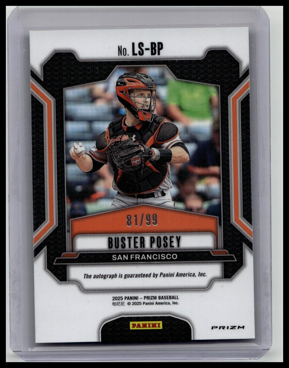 2025 Panini Prizm Baseball BUSTER POSEY LEGENDARY AUTO RED /99 #LS-BP