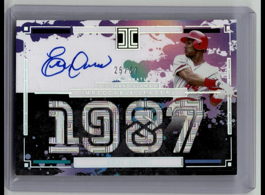 2025 Panini Impeccable Leaders Eric Davis Auto /87 Reds 3 Grand Slams SP
