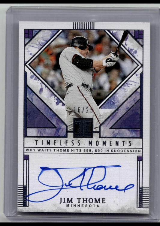 2025 Panini Impeccable Jim Thome Timeless Moments Signatures Auto #'d /25