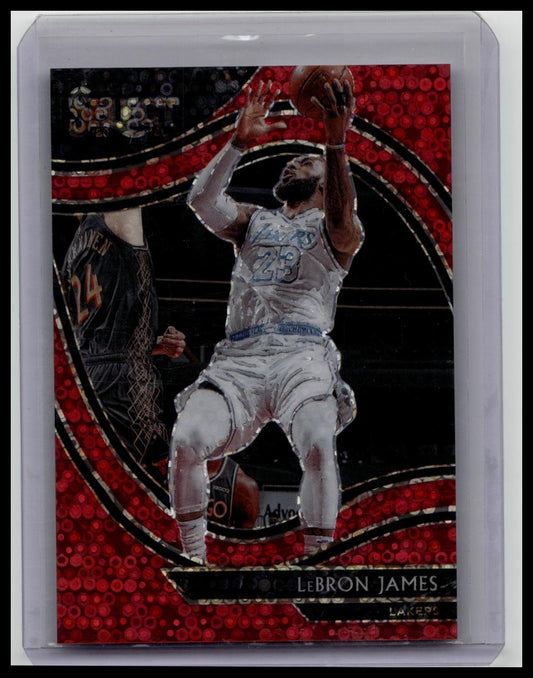 2020-21 Panini Select -Lebron James , Courtside Red Disco Prizm /49