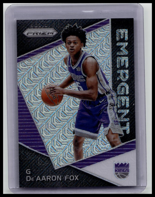 2017-18 Panini Prizm - Emergent De'Aaron Fox Rookie #EM-DEA Mojo /25
