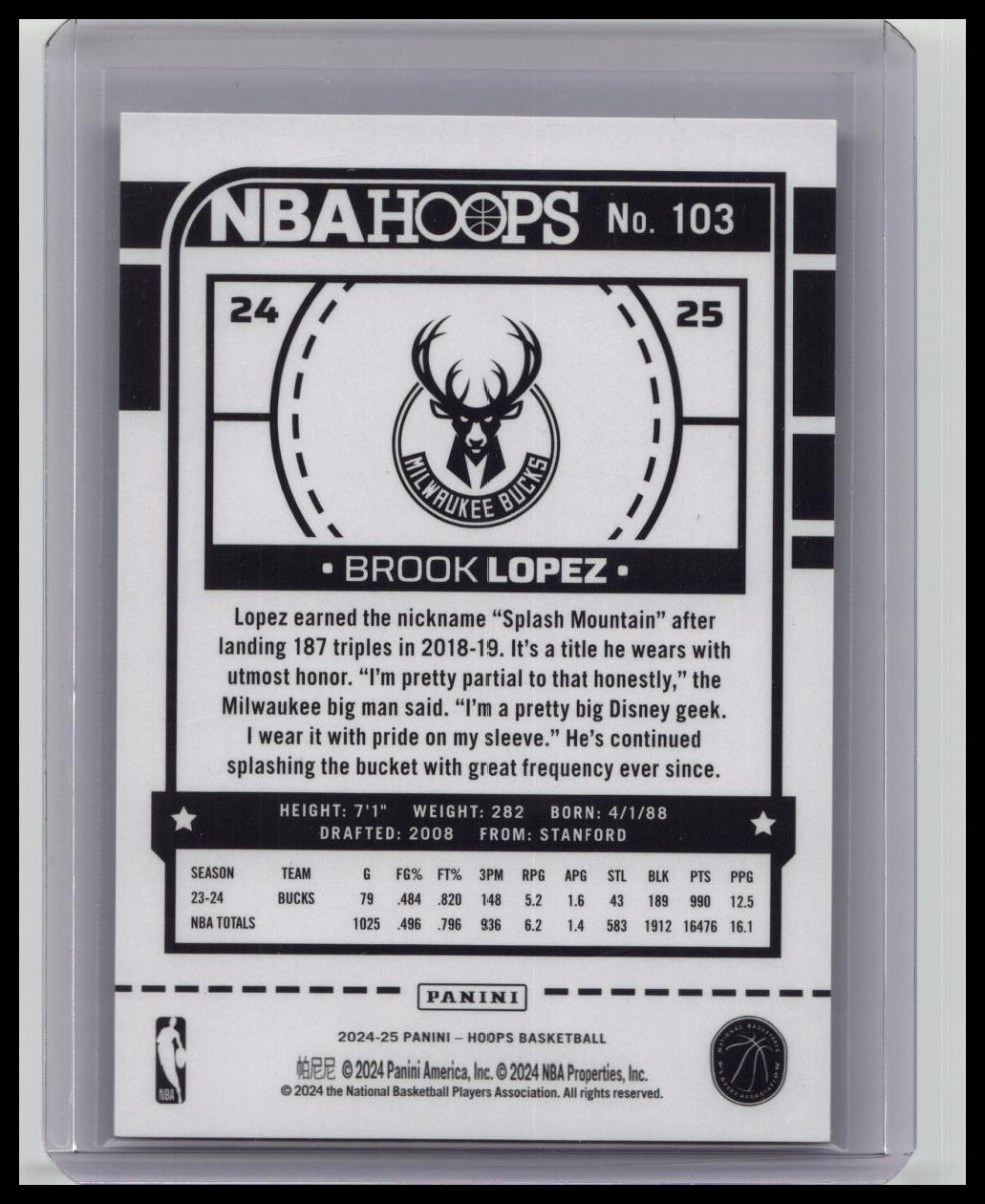 2024-25 Panini NBA Hoops Dragon Year  /75 #103 Brook Lopez Milwaukee Bucks