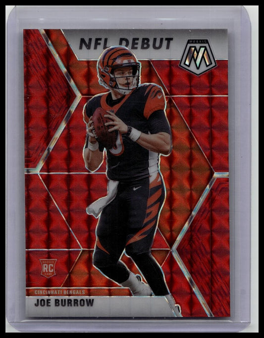 2020 Panini Mosaic JOE BURROW Rookie NFL Debut RED MOSAIC Prizm RARE RC