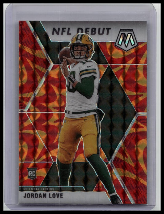 Jordan Love 2020 Panini Mosaic - NFL Debut #264 Mosaic Reactive Orange Prizm