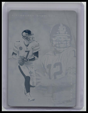 2018 Panini Illusions Ben Roethlisberger & Bradshaw Printing Plate Cyan #76 1/1 !🔥