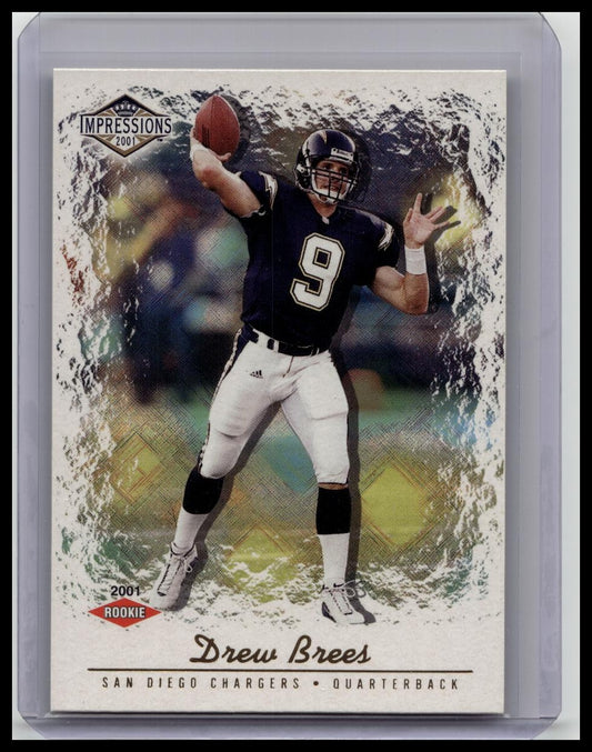 2001 Pacific Canvas Impressions Drew Brees Retail Rookie RC #202 Chargers