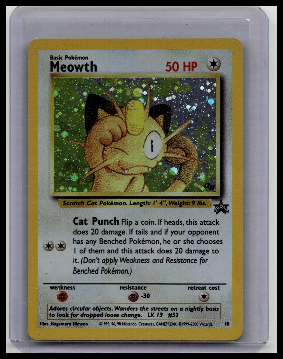 2000 POKEMON PROMO BLACK STAR GAME BOY #10 MEOWTH-HOLO