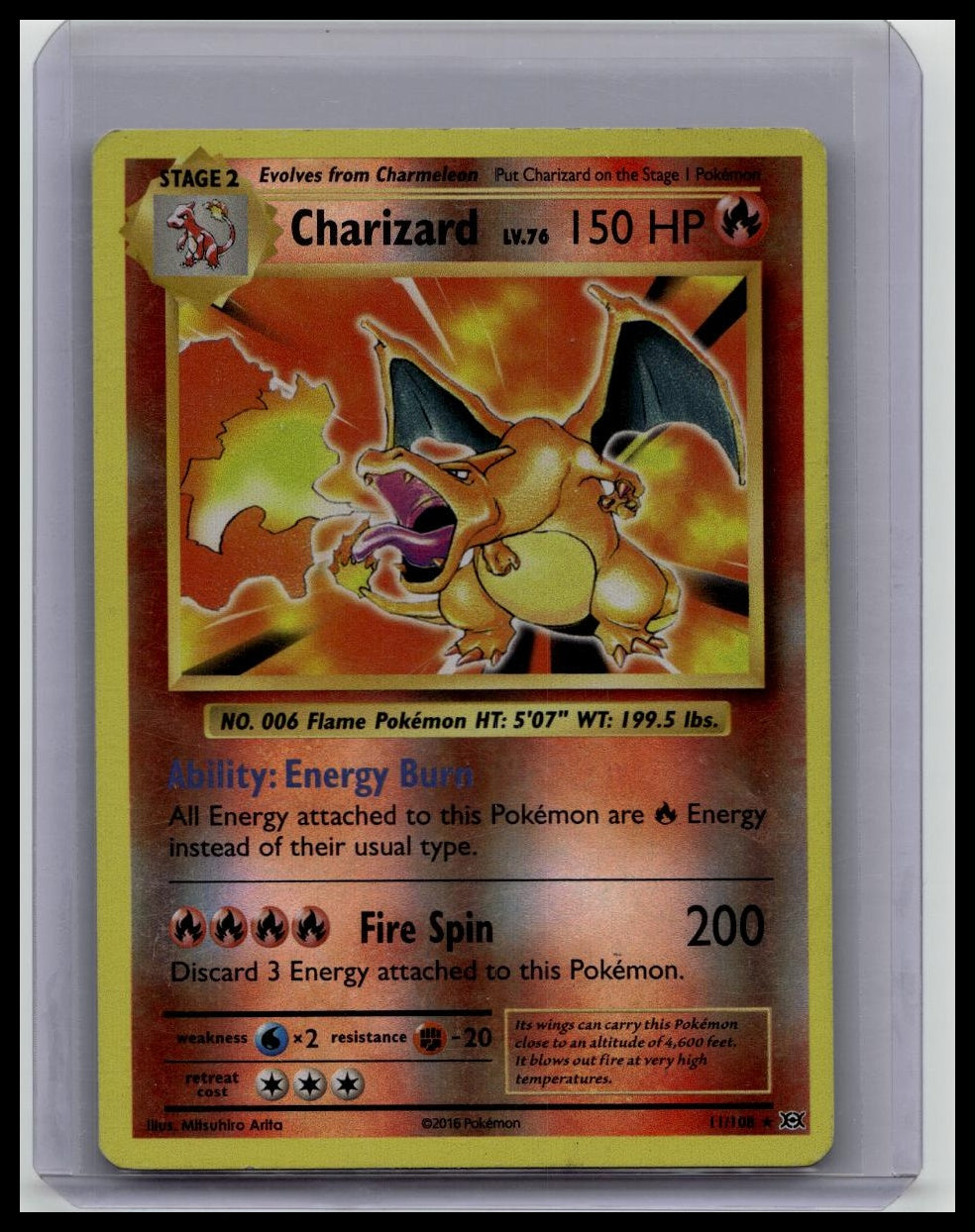 Pokemon XY Evolutions Charizard Holo Card #11/108 2016