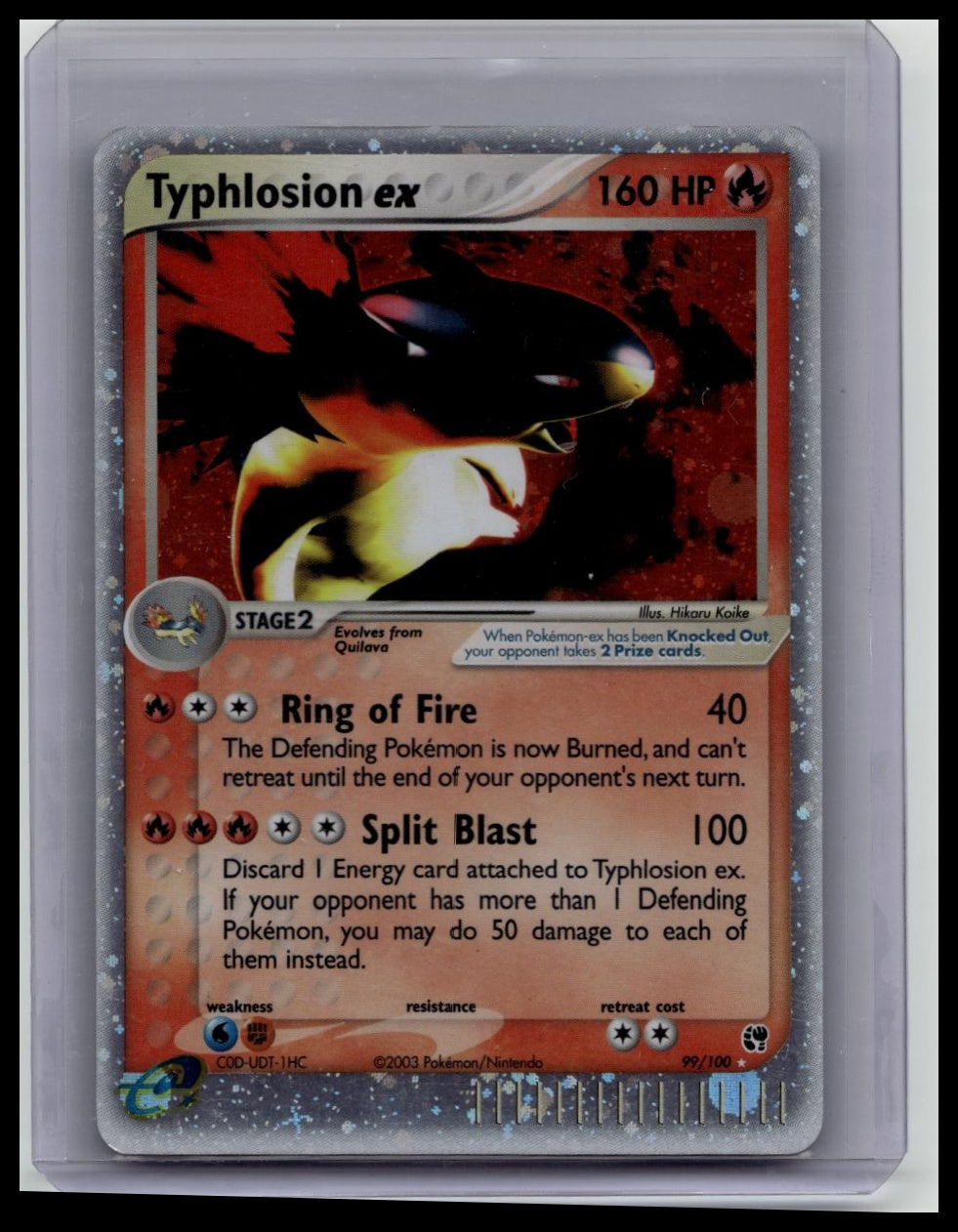 Pokemon TYPHLOSION EX 99/100 EX Sandstorm Ultra Rare Holo 2003