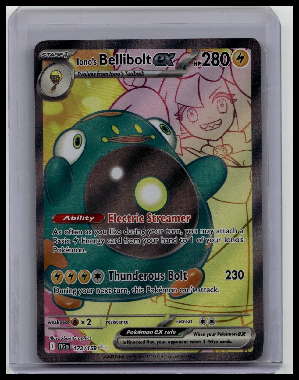 Iono's Bellibolt ex - 172/159 - Full Art - Journey Together - Pokemon Card