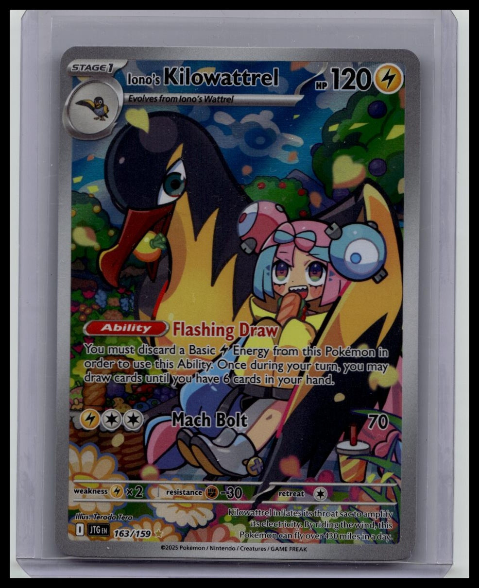 Iono's Kilowattrel -163/159 - Illustration Rare - Journey Together Pokemon Card